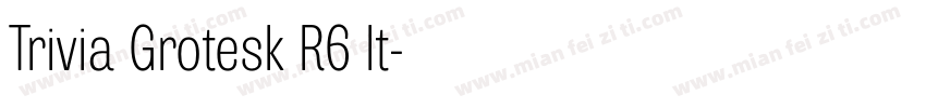Trivia Grotesk R6 It字体转换